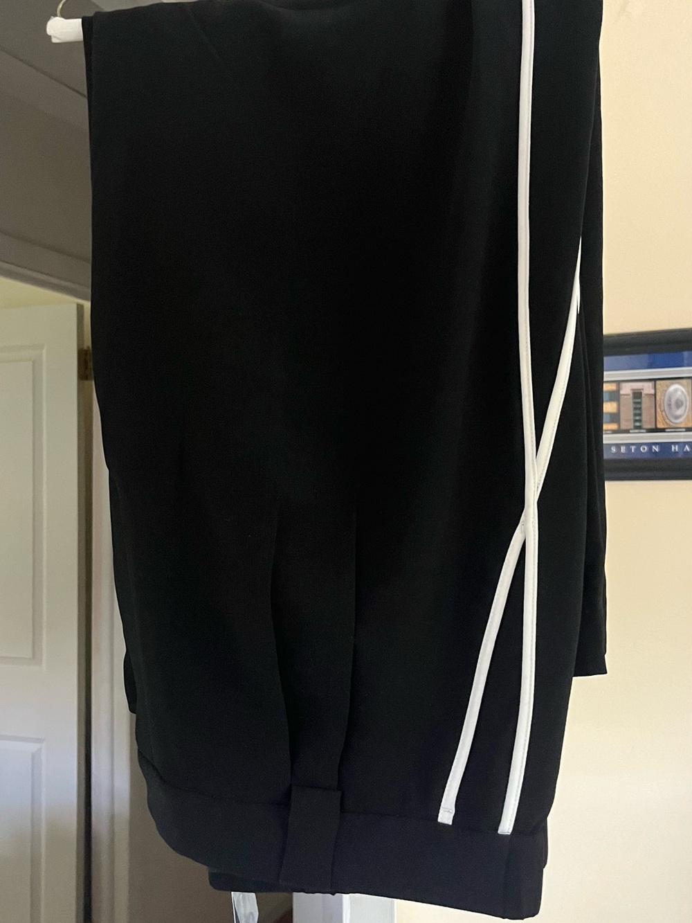 Express Black Trousers with White Stripe Detail